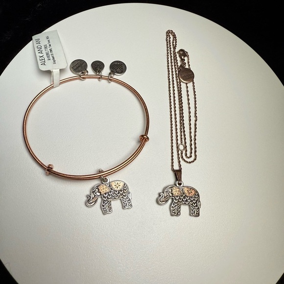 Alex and Ani Jewelry - 🐘✨ Alex and Ani Elephant Necklace + Elephant III Bangle Set